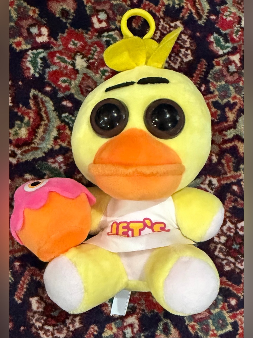 FNAF CHICA PLUSH DOLL “ LETS EAT” APRON. 6” STUFFED ANIMAL